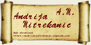 Andrija Mitrekanić vizit kartica